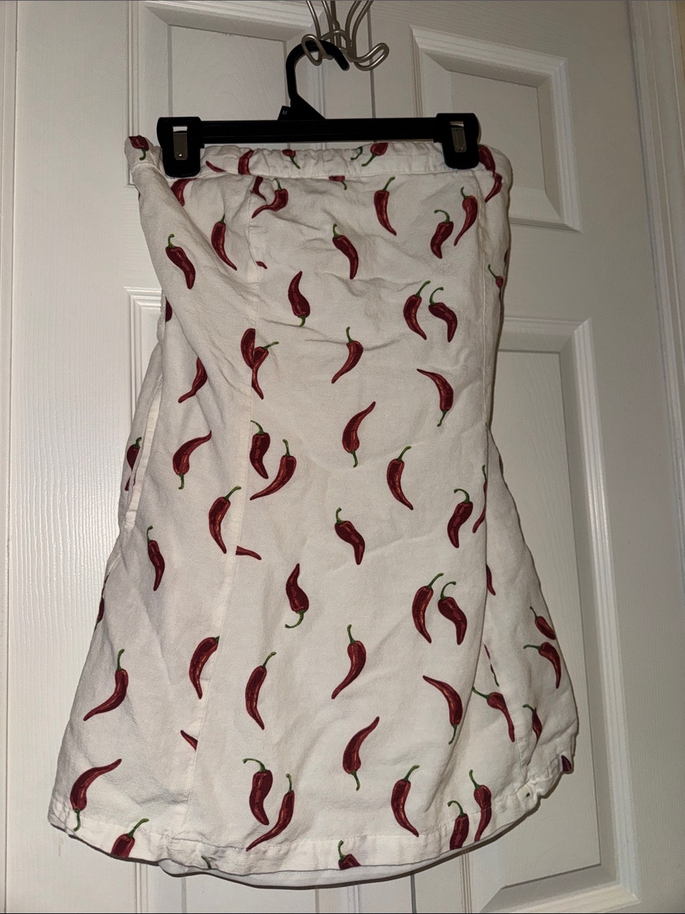 White Chili Pepper Print strapless dress- jessica simpson
